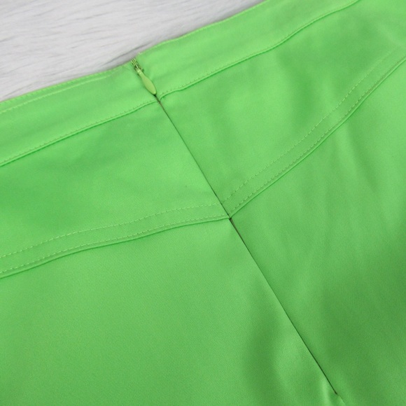 ESCADA Neon Green Straight Pencil Skirt Lac-Up Pockets Women’s Size 40 US M - Picture 10 of 14